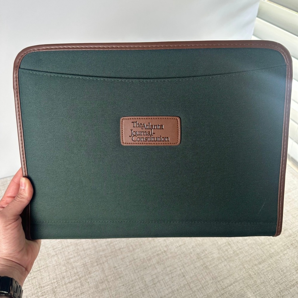 Atlanta Journal-Constitution Zip Portfolio Padfolio Organizer Green Leeds AJC